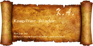 Kempfner Aladár névjegykártya